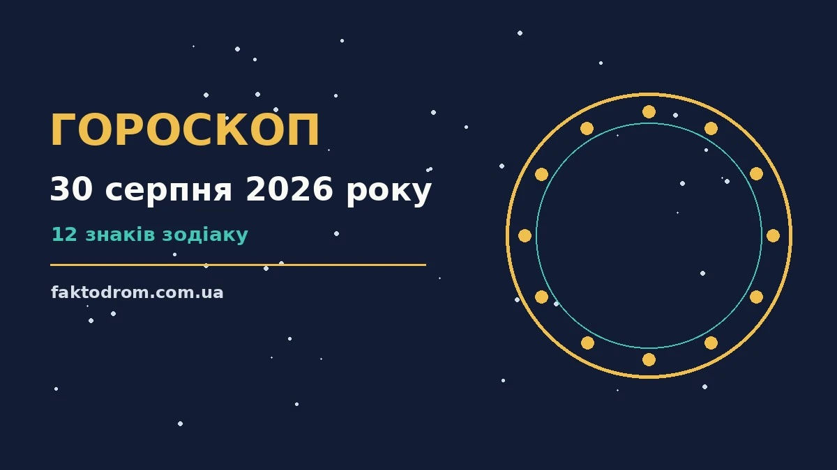 Зодіакальний знак на тлі ранкового неба, гороскоп на 30 серпня 2026