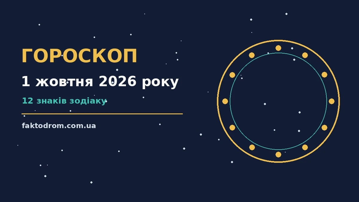 Гороскоп на 1 жовтня 2026 року: поради для кожного знака про настрій, справи та гроші