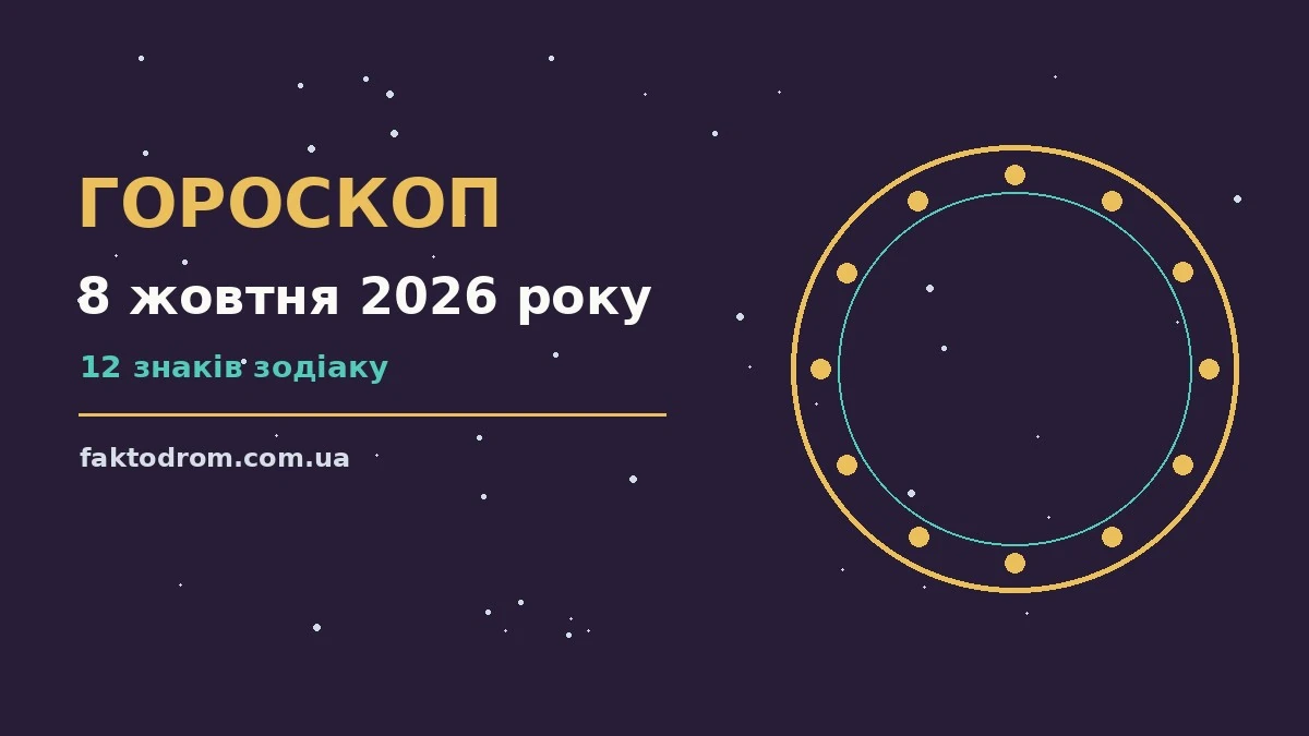 Гороскоп на 8 жовтня 2026 року: поради для кожного знака про настрій, справи та гроші