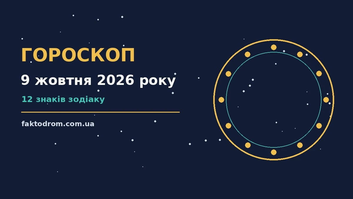 Гороскоп на 9 жовтня 2026 року: поради для кожного знака про настрій, справи та гроші