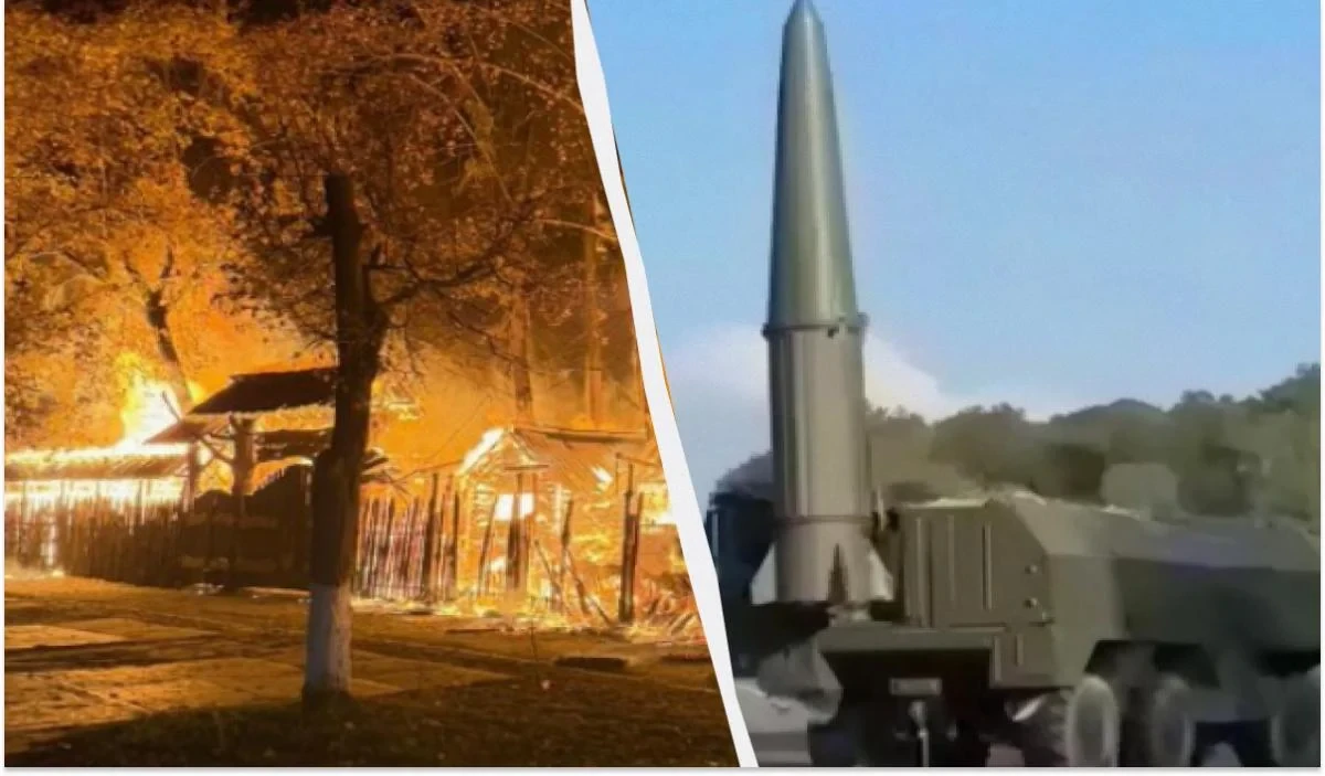 Наслідки удару балістичною ракетою «Іскандер» із касетною боєголовкою К5 по історичній частині Києва