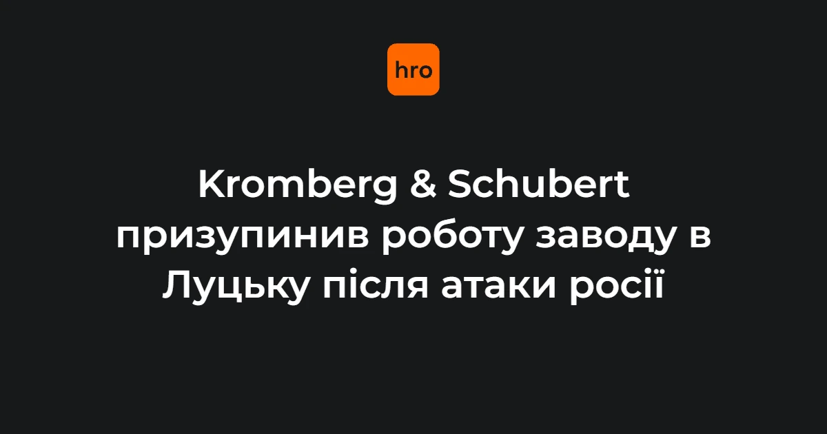 Луцький Kromberg & Schubert зупинив роботу: хто і що зафіксував 17 жовтня